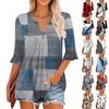 3/4 Sleeve Tops For Women Casual Ruffle V Neck T Shirts  Work Blouses Dressy Tunic Tops
