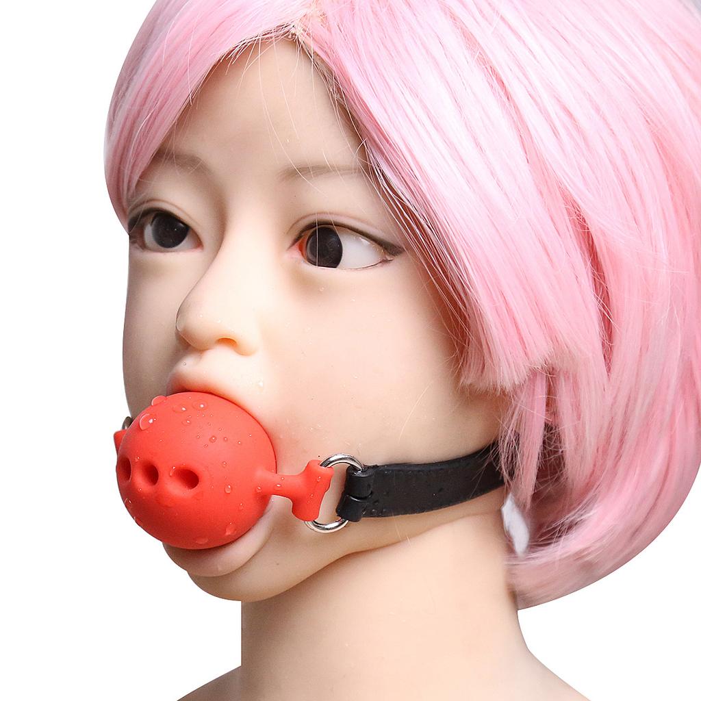 SM gag sex ball with hole soft rubber gag large, medium and small full silicone gag export source sex gag