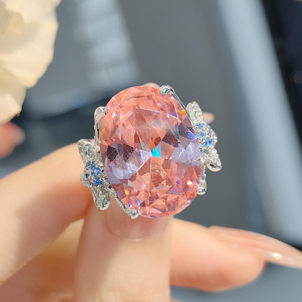 Тяжелая промышленность Параиба Озеро Вода Голубой Подвеска Яйцо Голубя Ожерелье Серьги-пусеты с бриллиантами высокой чистоты Кольцо с розовым бриллиантом Цветной набор сокровищ Женский