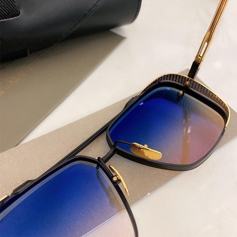Men's Luxury Black Gold Diamond Cut Pilot Sunglasses Limited Edition Top Quality Hand Craft Double Bridge Alloy Solar Glasses
