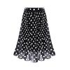 Women's Polka Dot Pleated High Waist Midi Skirt - Flared Skater Swing Holiday Skirt