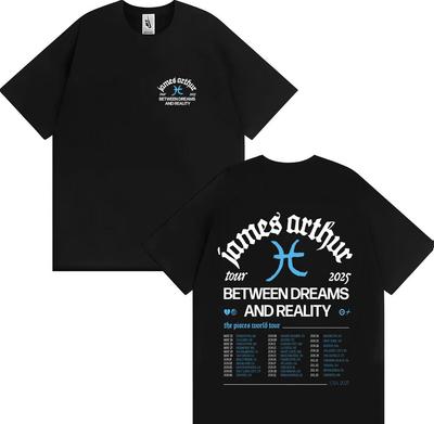 Футболка певца Джеймса Артура The Pisces World Tour Поп-музыка Y2K Повседневная Мужская Женская Футболка с коротким рукавом Высококачественные Свободные Топы