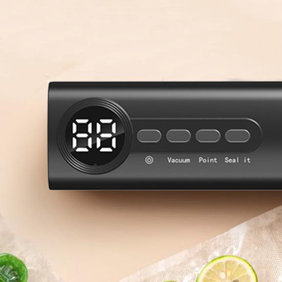 Беспроводной мини-вакуумный упаковщик с цифровым дисплеем, мощным всасыванием, простым в использовании, многоцелевым термоупаковщиком, перезаряжаемым упаковщиком пищевых пакетов