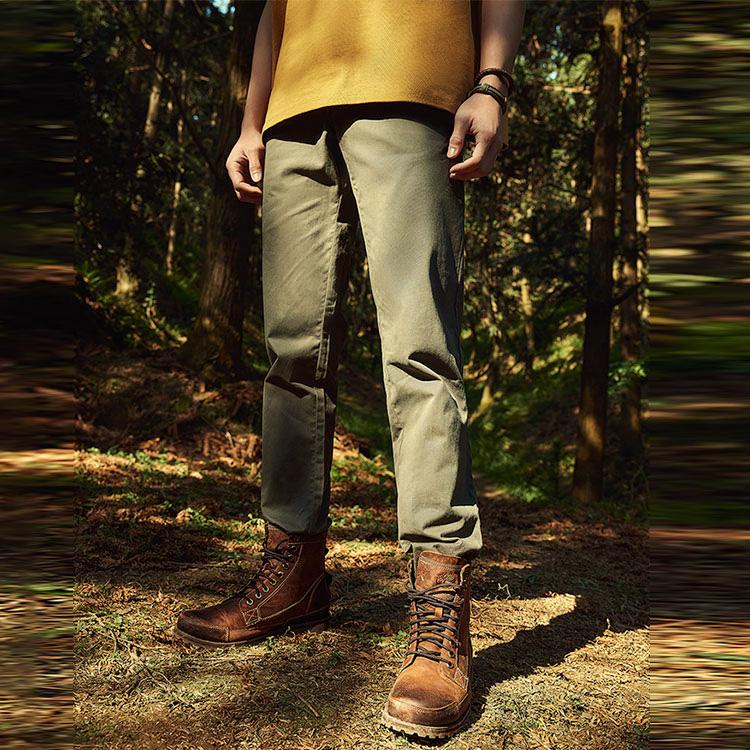 Timberland Повседневные Удобные Классические Брюки Хаки Зауженного Кроя Мужские Брюки Зеленые A2BYYA58