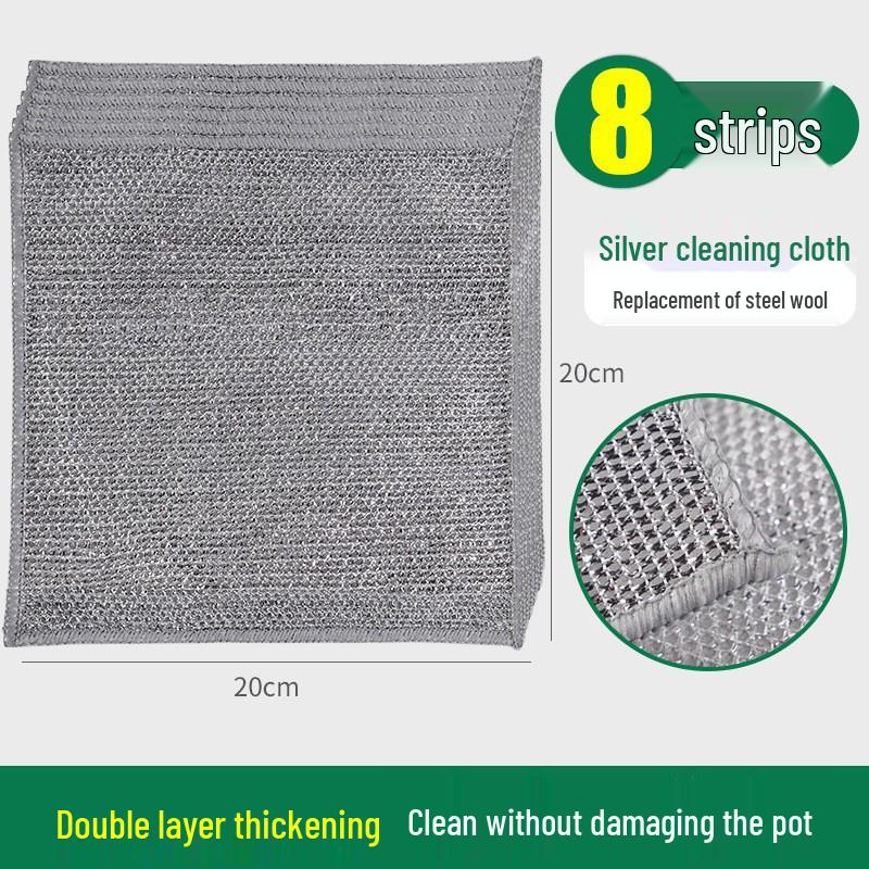 Двусторонняя мочалка из стальной ваты: Антипригарная, Легко моющаяся, Прочная Салфетка для мытья посуды и Щетка для кастрюль