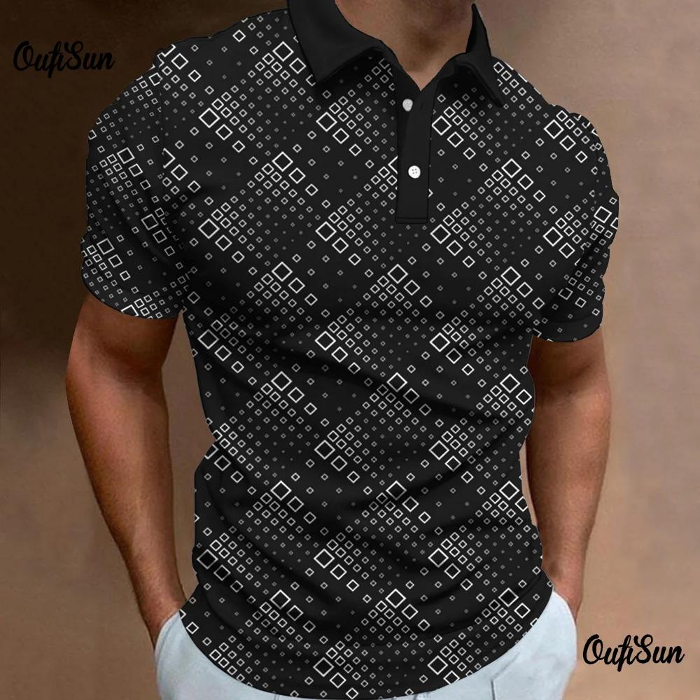 Trendy Men's Parrot Graphic Short-sleeve Polo Shirt, Casual Fashion Top