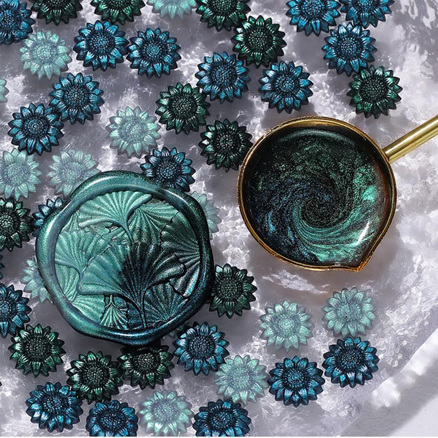 100 шт./пакет, воск для сургуча цвета Авроры, подсолнух, смешанные цвета, для свадебных приглашений, конвертов, упаковки винных подарков