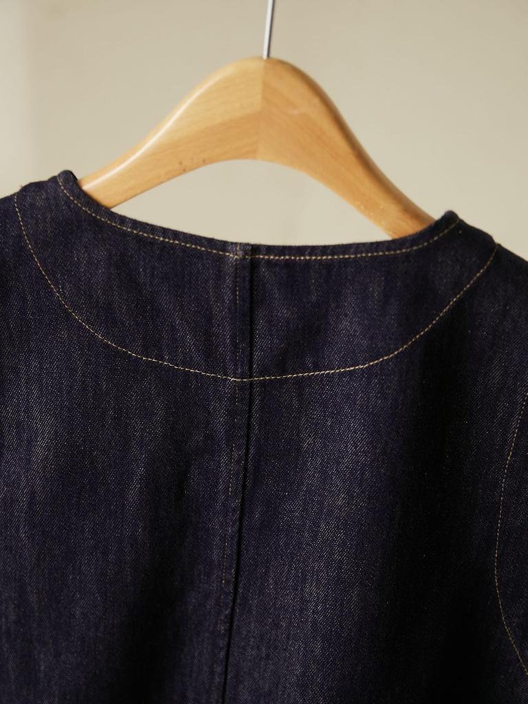 Женский художественный ретро джинсовый жилет Bieyang с тремя карманами - Высококлассное универсальное пальто для начала осени