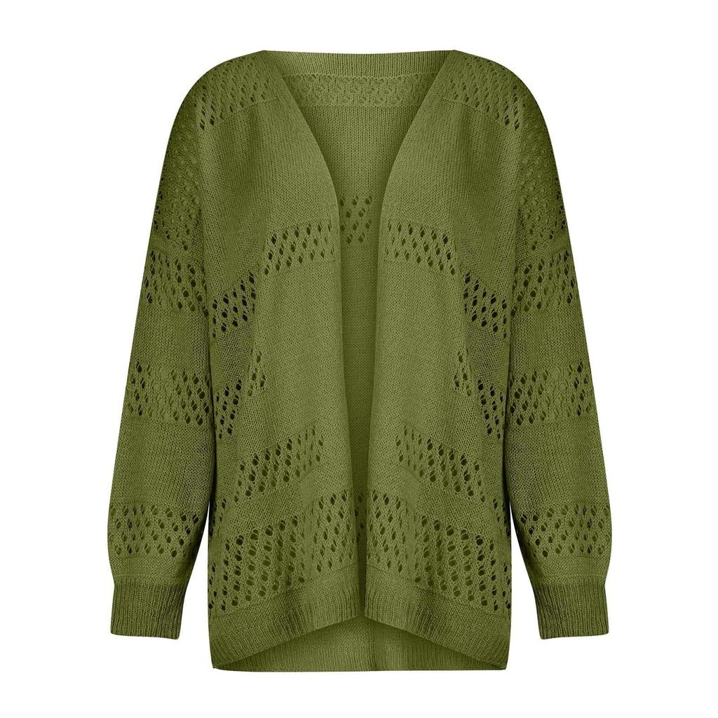 Женский кардиган крючком, свитер в стиле бохо, негабаритная верхняя одежда с открытой передней частью