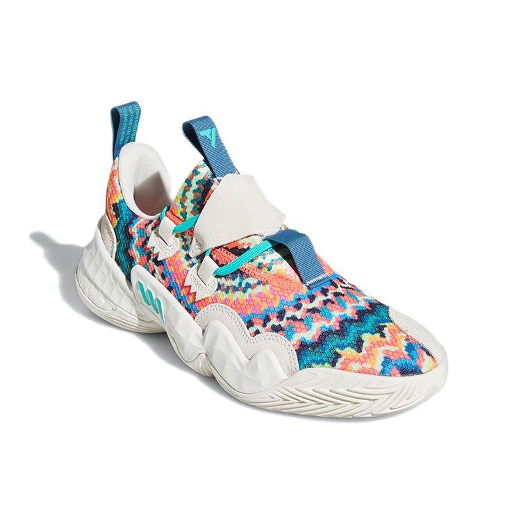 adidas Кроссовки Trae Young 1 Tie-Dye Unisex, разноцветные, мелово-белые, мятно-лиловые GY0295