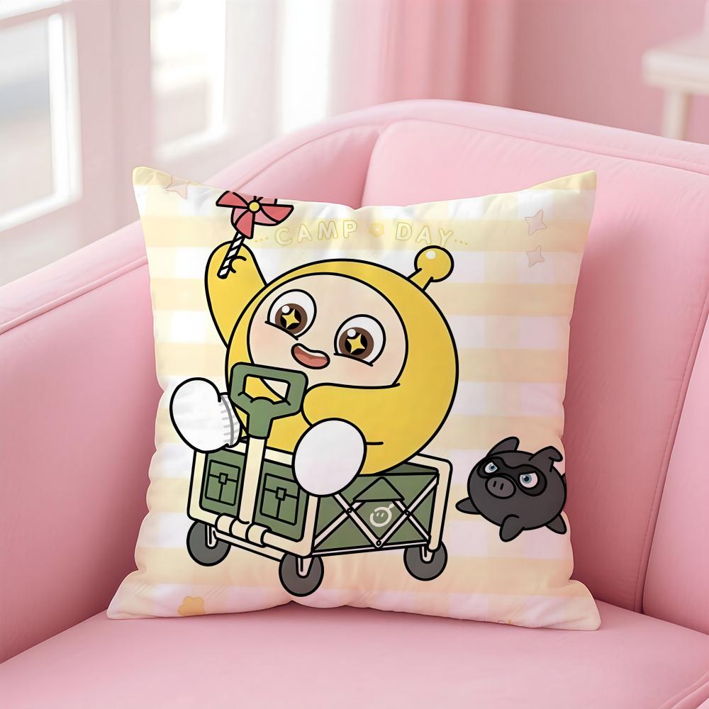 EEggy Party Cushion Cover Pillow Case Soft Friendly Fabric Concealed Zipper