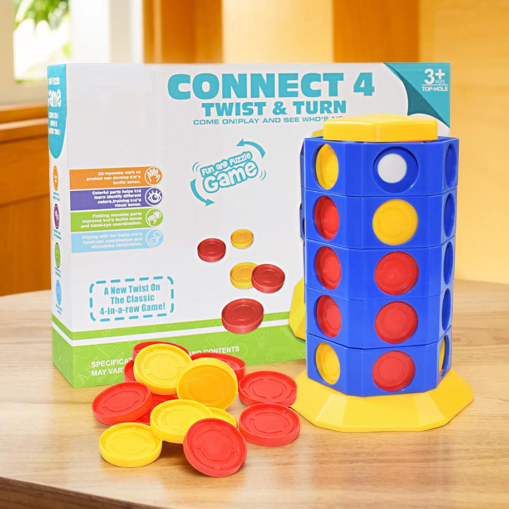 Цилиндрическая вращающаяся семейная доска Connect 4 Twist & Turn шахматы настольные игры интеллектуальная твердотельная игра Connect 4 для детей