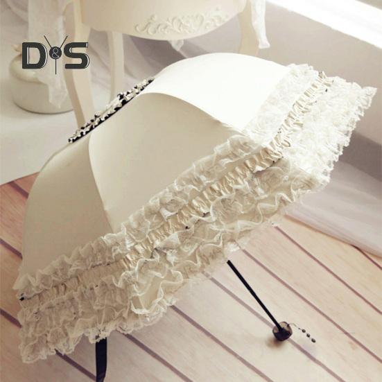 Кружевной складной зонт, портативный, солнцезащитный, с защитой от ультрафиолета, ветрозащитный, легкий, водонепроницаемый, дорожный, мини-зонт от солнца и дождя, карманный зонт