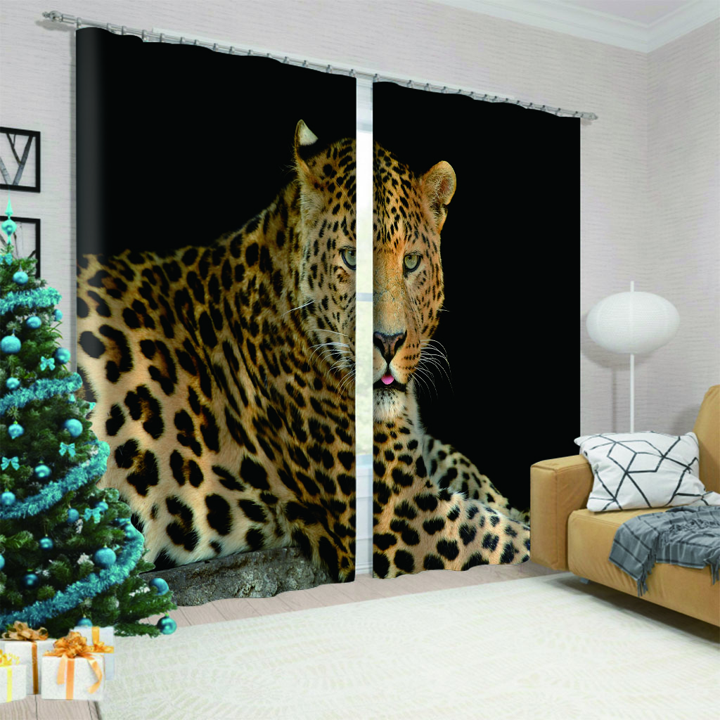 Красный цветок дикий тигр леопардовый оконные шторы жалюзи для гостиной детской спальни ванной кухни офиса двери домашнего декора2 шт.