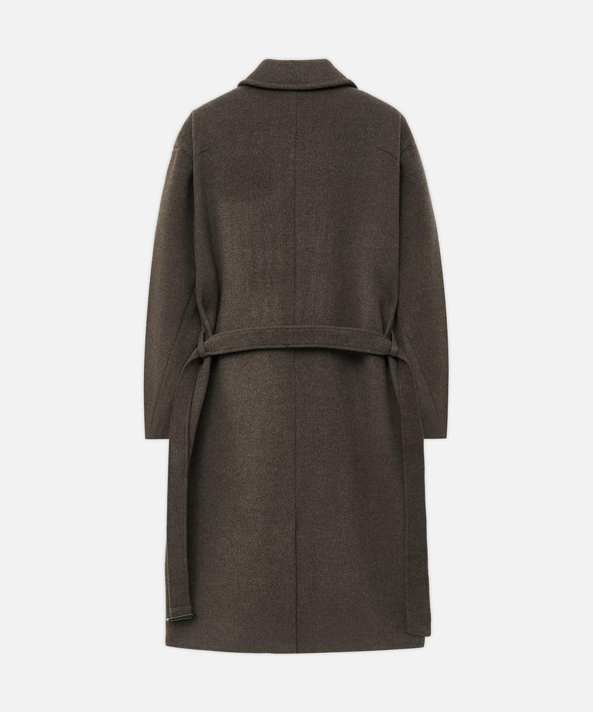 Draw Fit Premier Pure Wool Balmacaan Coat [Melange Brown]