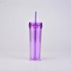 18Oz Double Plastic Water Cup Skinny Transparent As Acrylic Water Cup With Straw