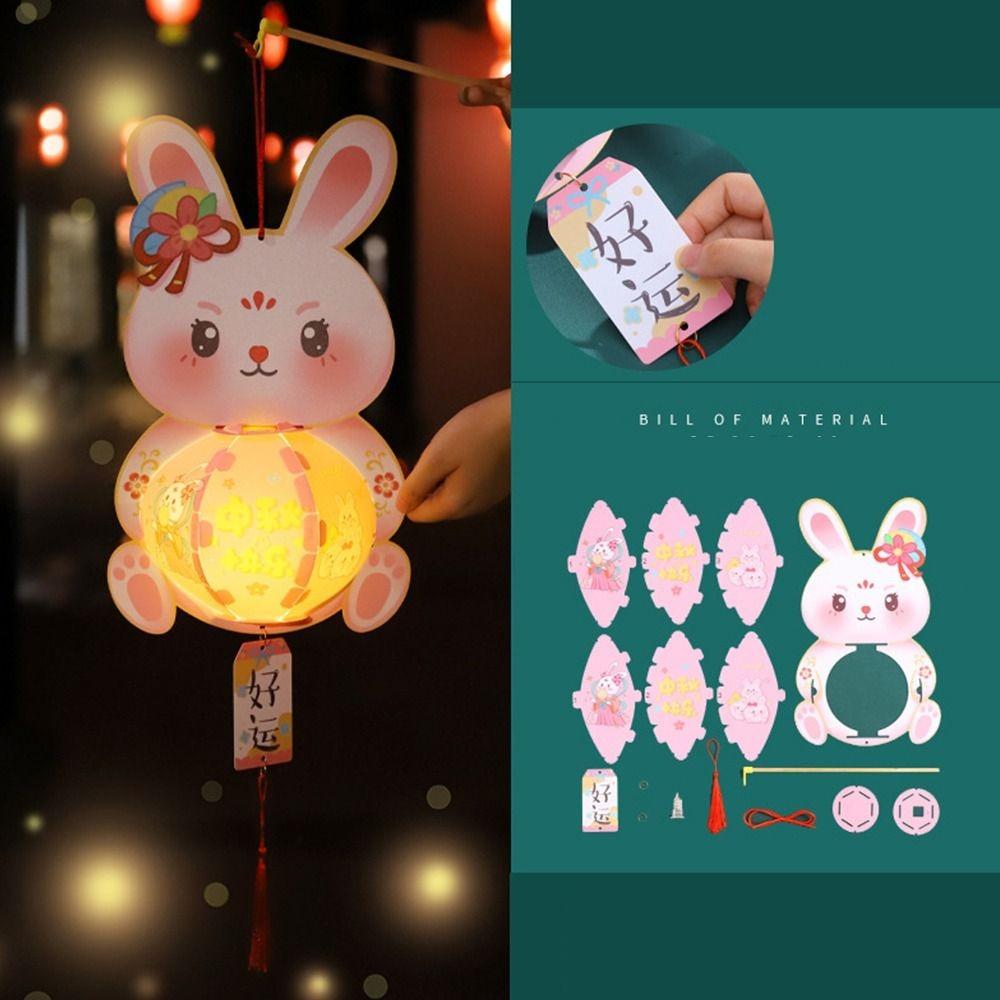 Luminous Rabbit Lantern Hanging Handheld Luminous Lantern Mid-Autumn Festival Lantern Chidlren