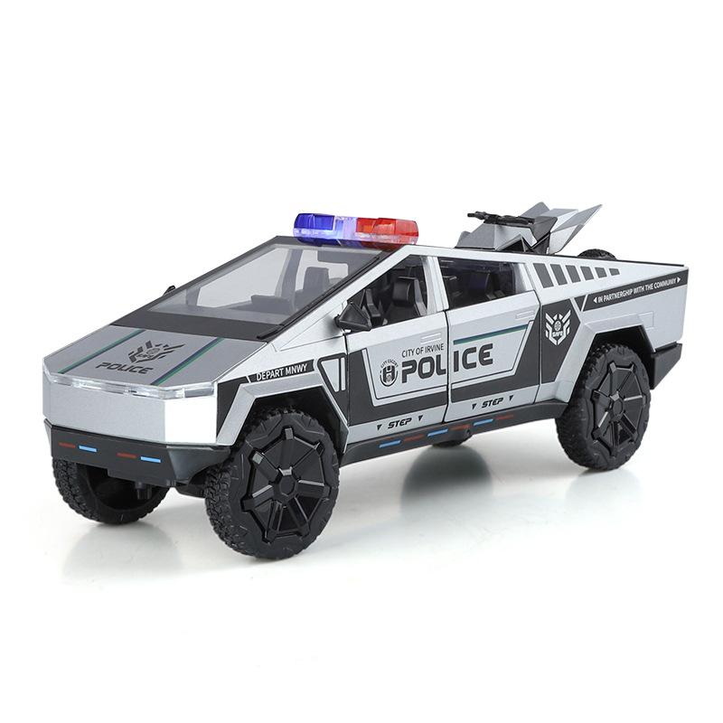1/24 Полицейский Cybertruck Tesla Внедорожник Сплав Металл Литая Модель Автомобиля Коллекции для улицы Классическая Модная Игрушка Украшения Валюнтин Дети