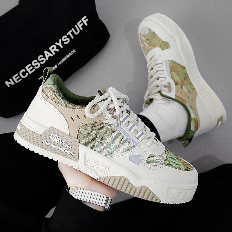 Fashion Designer Shoes for Men Casual Platform Sneakes Two-tone Lace Up Trainers Fashion Student Sneakes Mens Vulcanized Tenis Masculino