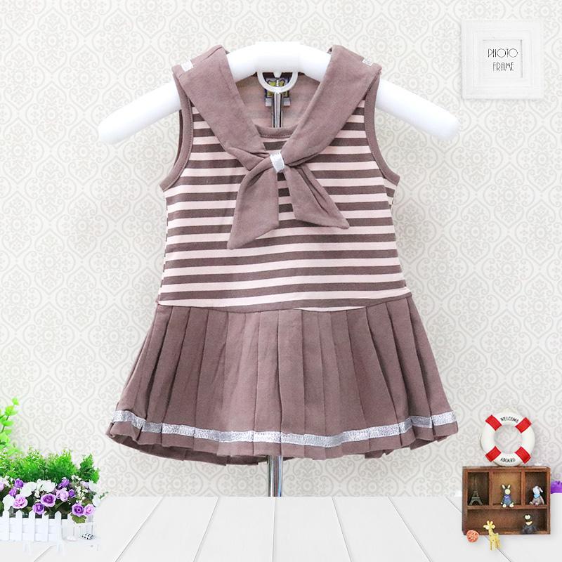 Одежда для новорожденных девочек, хлопковая весенне-осенне-летняя жилетка, юбка, платье в полоску, детская одежда, одежда