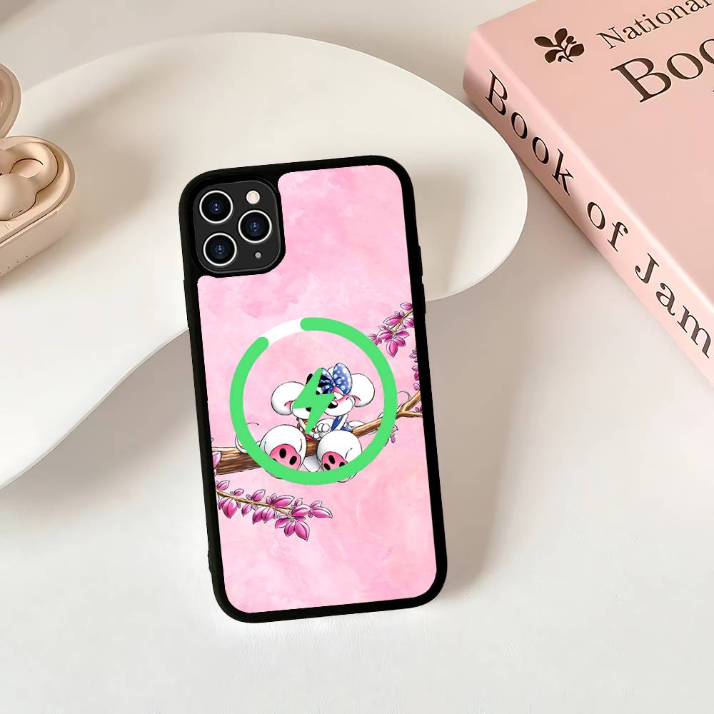 Cartoon D-Diddl Magnetic Matte Phone Case For IPhone 16 17 15 14 13 12 11 For Magsafe Wireless Charge Cover