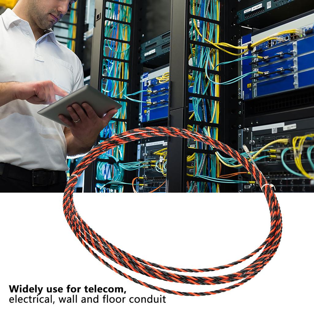 Электрический протяжник для проводов Электрический инструмент для протяжки с 2 кабельными зажимами 30 м