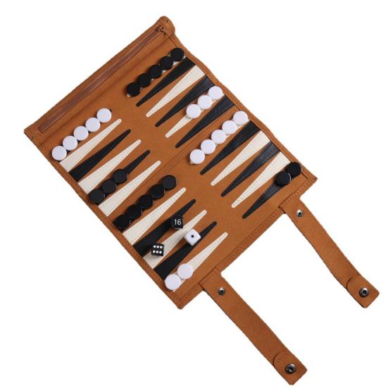 Classic Backgammon Board Game with Storage Case Foldable Design Portable Travel Backgammon Sets Puzzle Game Board