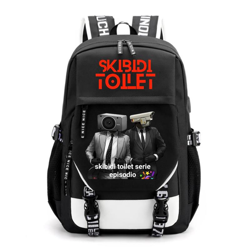 Тренд Skibidi Toilet Простой Пара Ученик Средней Школы Студент Колледжа Школьная Сумка Модная Большая Вместимость Плечи