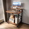 Compact Mobile Home Office Desk: Small Study Table for Bedroom or Apartment