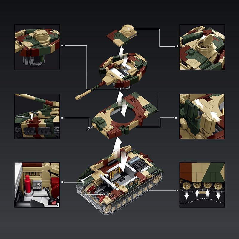 1641 шт. Танк PANZER IV H Строительные блоки Военная история Коллекционная модель № 97030 Образовательная развивающая игрушка для детей