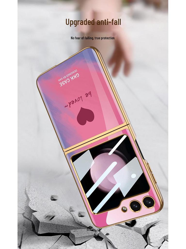 Защитный чехол для экрана Samsung Z Flip5 со складывающимся дизайном в виде сердца