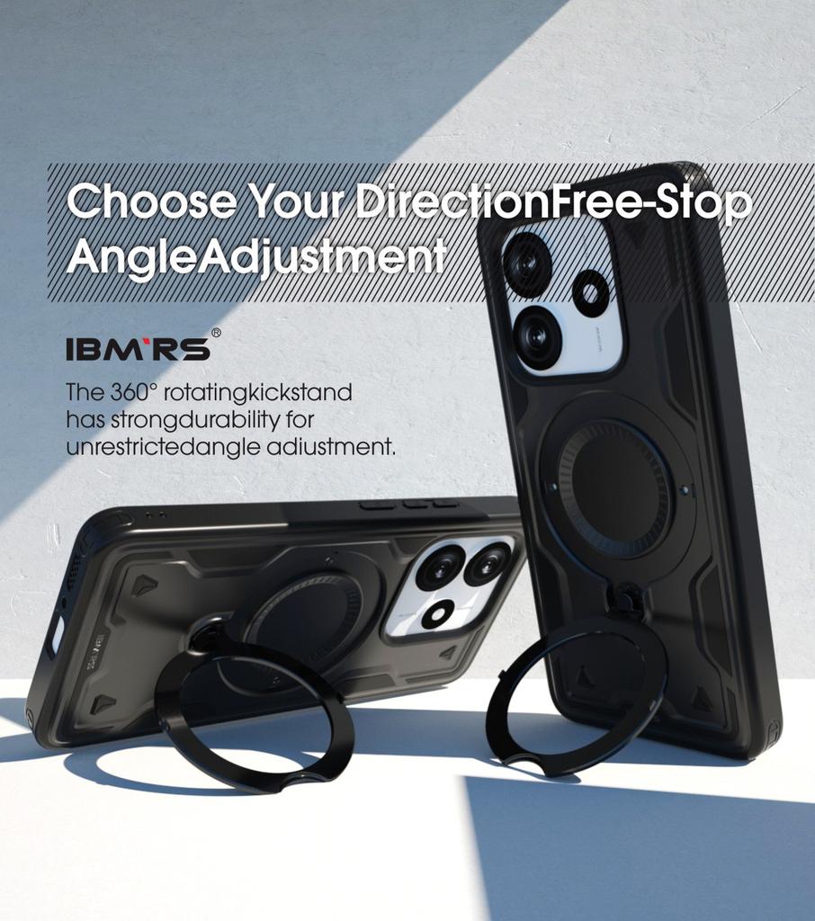 Чехол для телефона Redmi 13C 5G [магнитный противоударный] с подставкой и ремешком | Совместимость с IBMRS