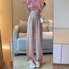 Большие размеры, широкие брюки из ледяного шелка, женские летние, тонкие, универсальные, повседневные, с высокой талией, свободные, классные брюки