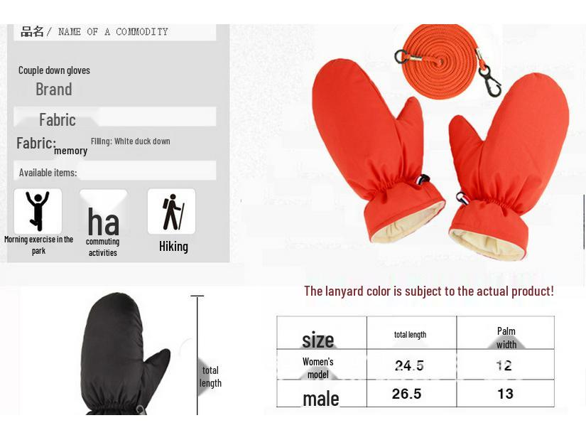 Мужские и женские ветрозащитные зимние велосипедные перчатки - Толстые, теплые хлопковые варежки