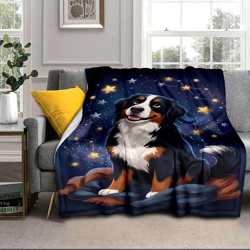 Bernese Mountain Dog Stars Blanket Flannel Blanket Throw Blanket Sofa Cover Blanket Soft Premium Blanket Picnic Blanket Tv Blanket Gifts