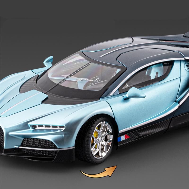 1/24 Bugatti Tourbillon Chiron Сплав Модель Спортивного Автомобиля Литой Металл Гоночные Транспортные Средства Модель Автомобиля Звук и Свет Высокая Симуляция Детский Подарок
