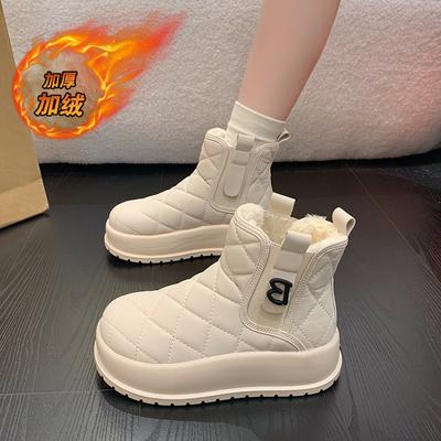 Женские зимние ботинки CRLAYDK с теплой меховой подкладкой, удобные ботинки на платформе, женская водонепроницаемая обувь для ходьбы на открытом воздухе