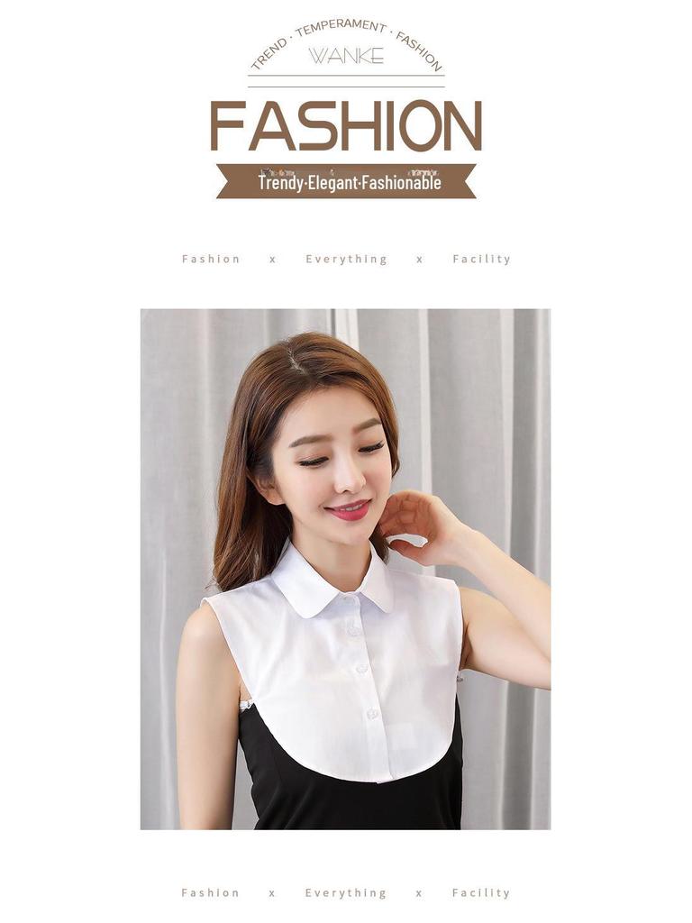 Women's Detachable White Collar: Versatile Square, Stand-Up, or Round Styles In Cotton for Spring/Autumn.