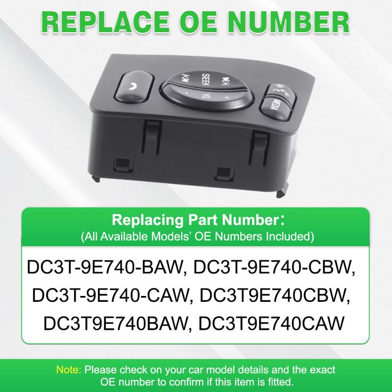 DC3T9E740CAW Volume Audio Phone Media Seek Control Switch Button 6 P for Ford F-250 F-350 2011-2014