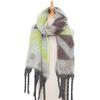 Female Warm Shawl Autumn Winter Thick Love Wave Print Scarf Tassel