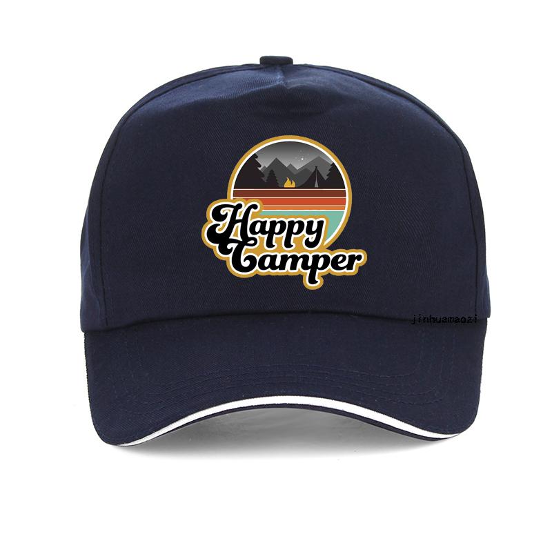 Happy Camper baseball cap Summer outdoor Camp Camping Unisex Unisex caps Green Hiking Outdoor Sport Trucker hat