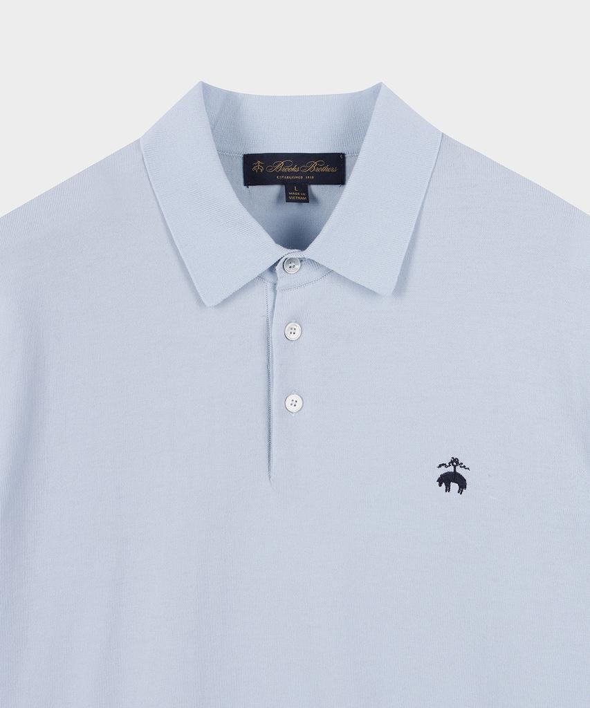 BROOKS BROTHERS Хлопковый джемпер-поло с коротким рукавом (Светло-синий) (Bbwtmb202Alfm)