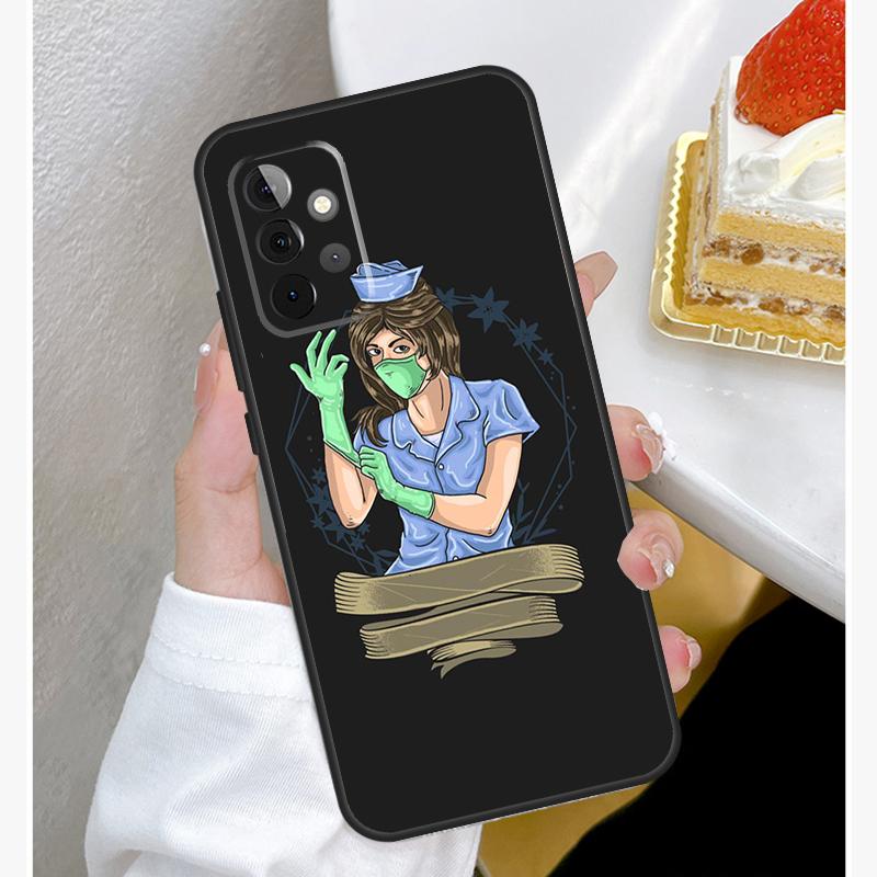 Cartoon Medicine Doctor Nurse Case For Samsung Galaxy A15 A25 A35 A55 A51 A71 A12 A32 A52 A13 A33 A53 A14 A34 A54 Cover