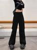 2025 Spring Summer New Gray Cargo Pants Women's High Waisted Thin American Retro Straight Wide-leg Pants Y2k Casual Flared Pants