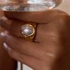 Yori Fashion Кольцо-молоток с имитацией жемчуга для женщин, покрытие PVD 18K, водостойкое, летние ювелирные аксессуары, подарок 2025