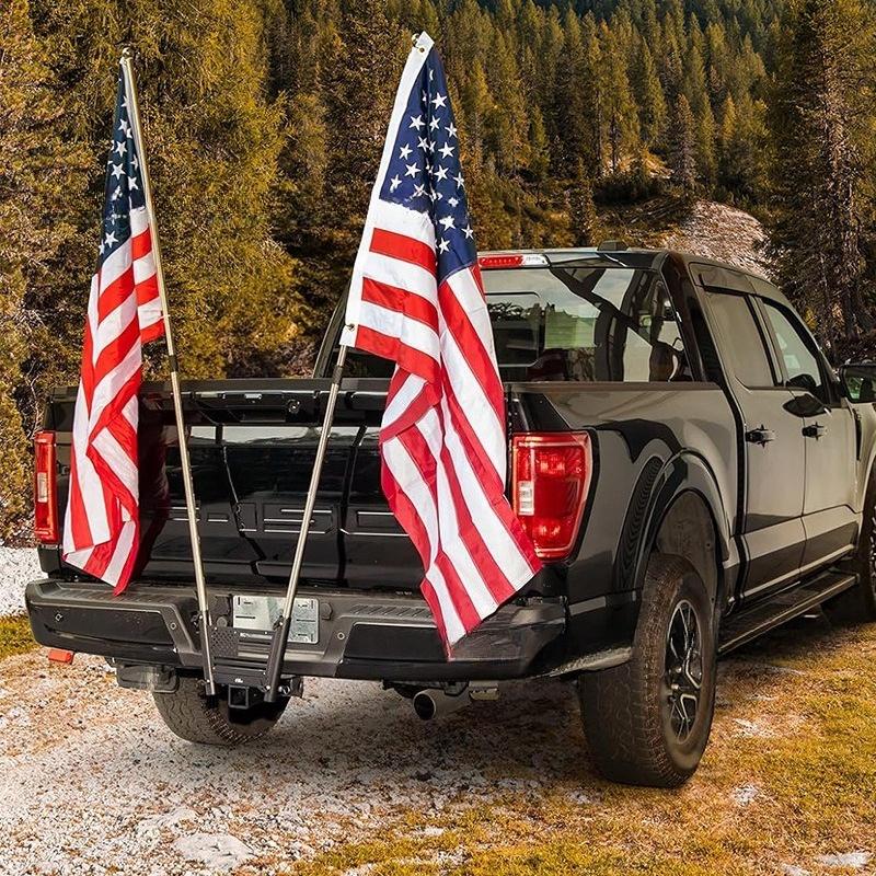 For Universal SUV Jeep Truck 2 Inch Receiver Hitch Mount Extended Flag Pole Holder Tow Rear Bracket Accessory Off Road ATV UTV