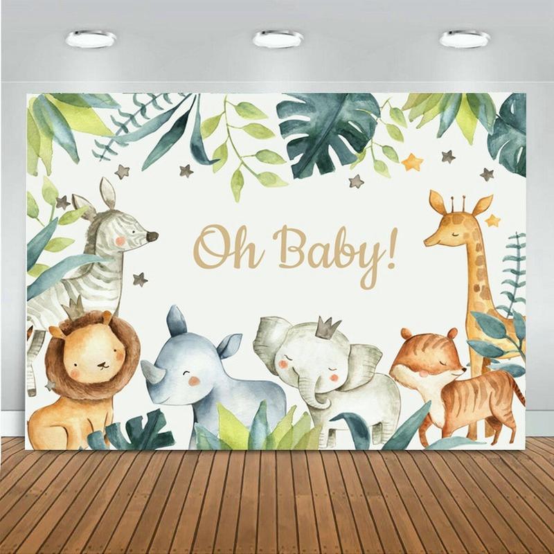 Фон для фотосъемки с изображением животных на день рождения, детский душ, вечерние фото-деко