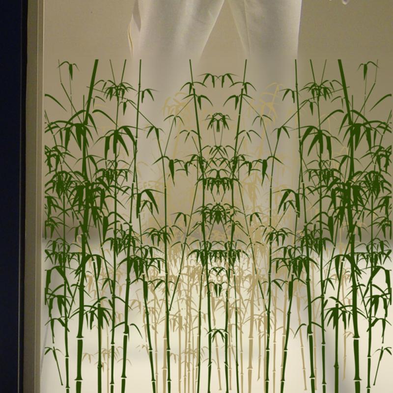 Стеклянная наклейка, матовые полупрозрачные клейкие наклейки на окна с бамбуковым узором, декоративная конфиденциальность