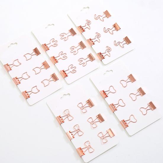 6 шт. Металлические скрепки для бумаги Милые зажимы для папок в форме животных для школы, офиса, разноцветные держатели для документов, фотографий