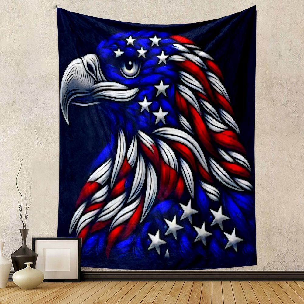 American Eagle Patriotic Design Patterned Tapestry Decorative Wall Hanging, Home Bedroom Living Room Decor